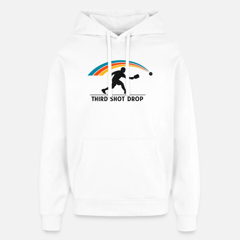 Dritter Shot Drop Badminton Silhouette - Oversized Unisex Hoodie von Stanley/Stella - Weiß