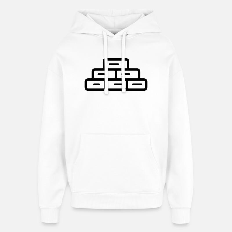 brique - Sweat à capuche unisexe Stanley/Stella Oversized - blanc