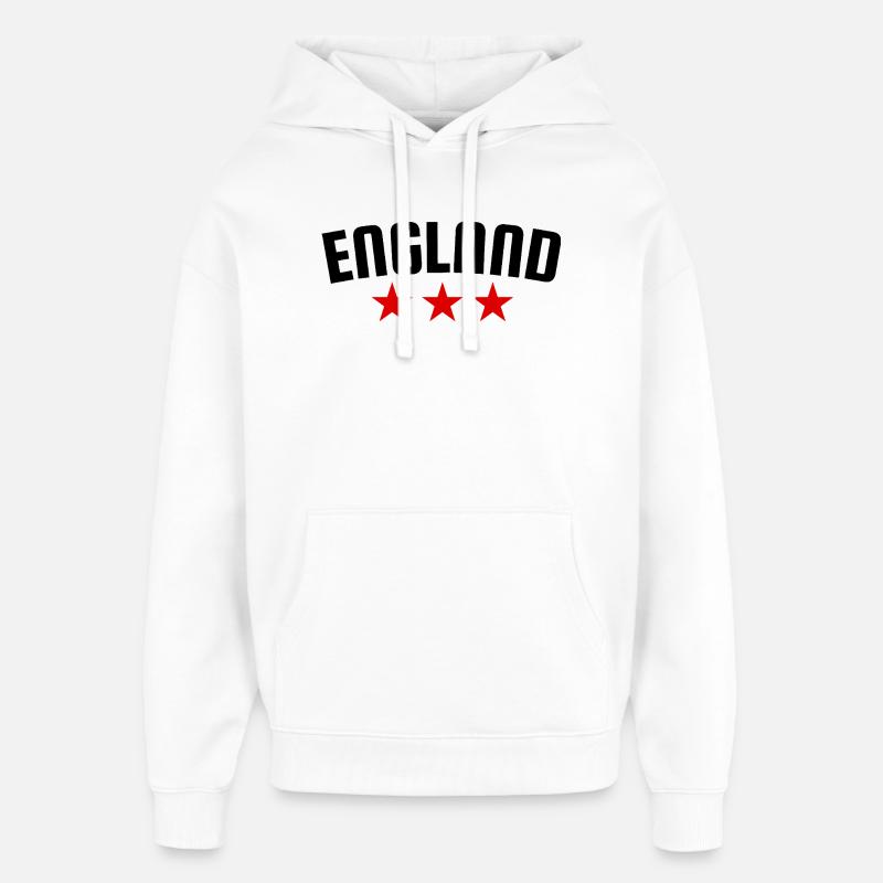 Angleterre 3 étoiles Design - Sweat à capuche unisexe Stanley/Stella Oversized - blanc