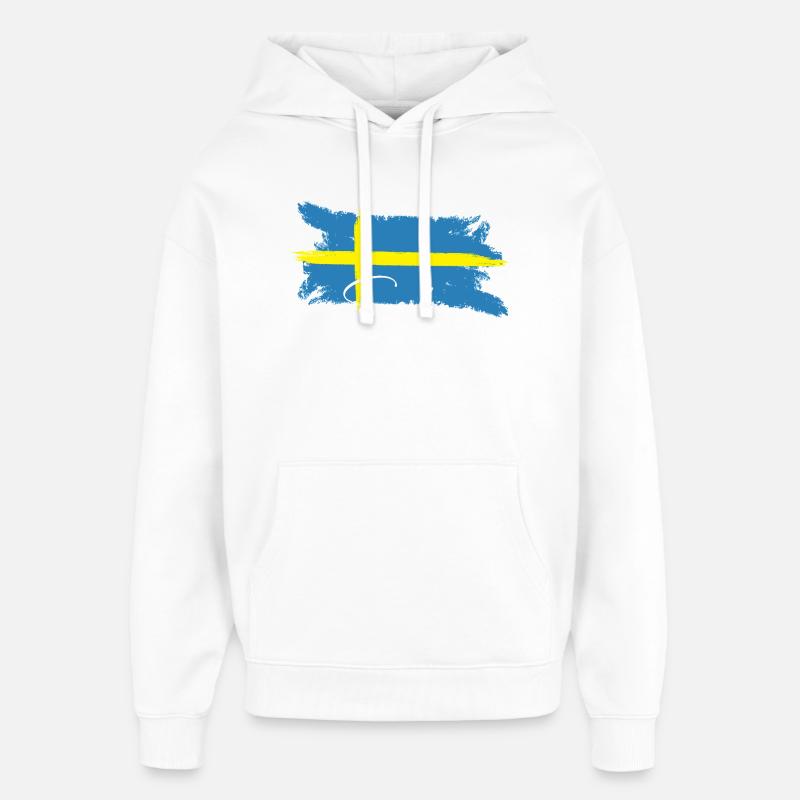 Suède, Scandinavie - Sweat à capuche unisexe Stanley/Stella Oversized - blanc