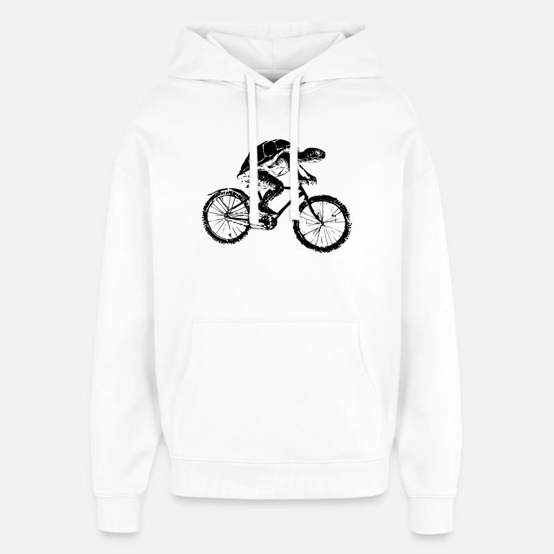 Bicycle Turtle - Oversized Unisex Hoodie by Stanley/Stella - white