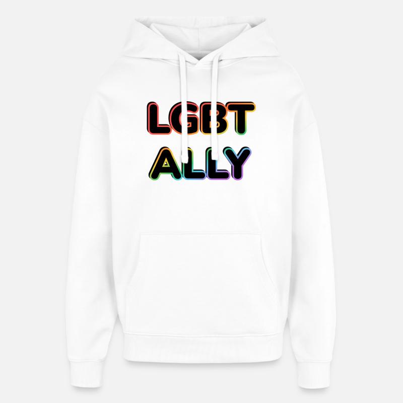 ALLIÉE LGBT - Sweat à capuche unisexe Stanley/Stella Oversized - blanc