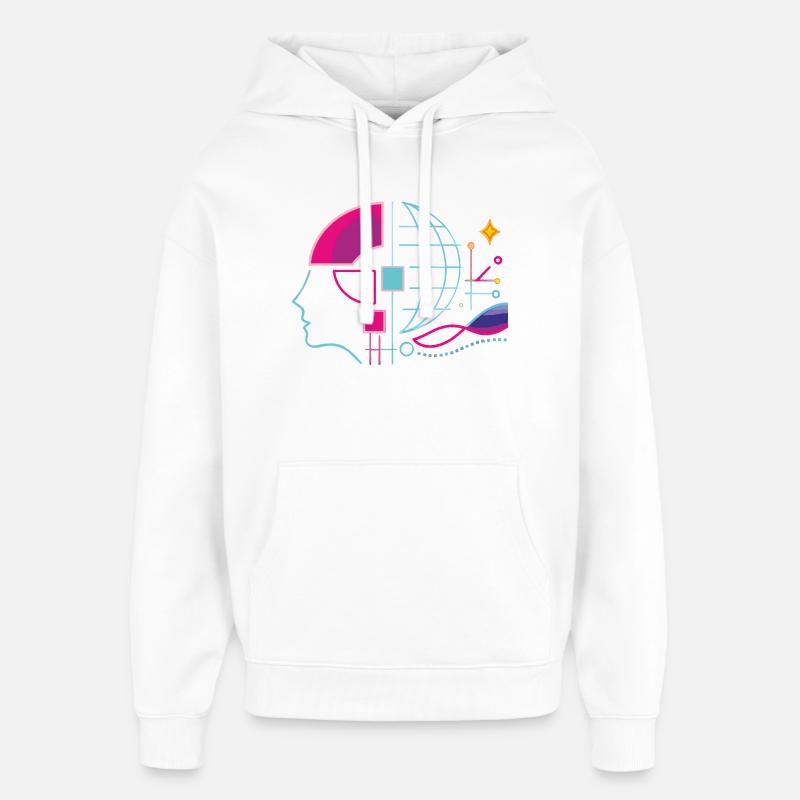 Globale Intelligenz - Oversized Unisex Hoodie von Stanley/Stella - Weiß