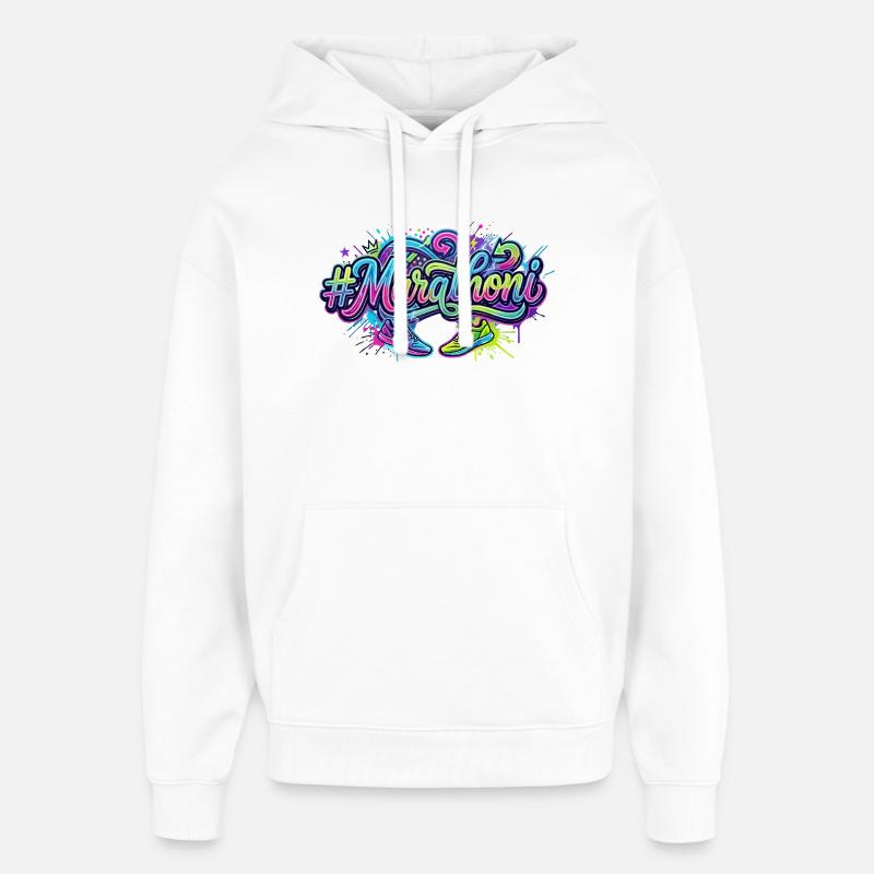 Chaussures de course Marathoni Graffiti - Sweat à capuche unisexe Stanley/Stella Oversized - blanc