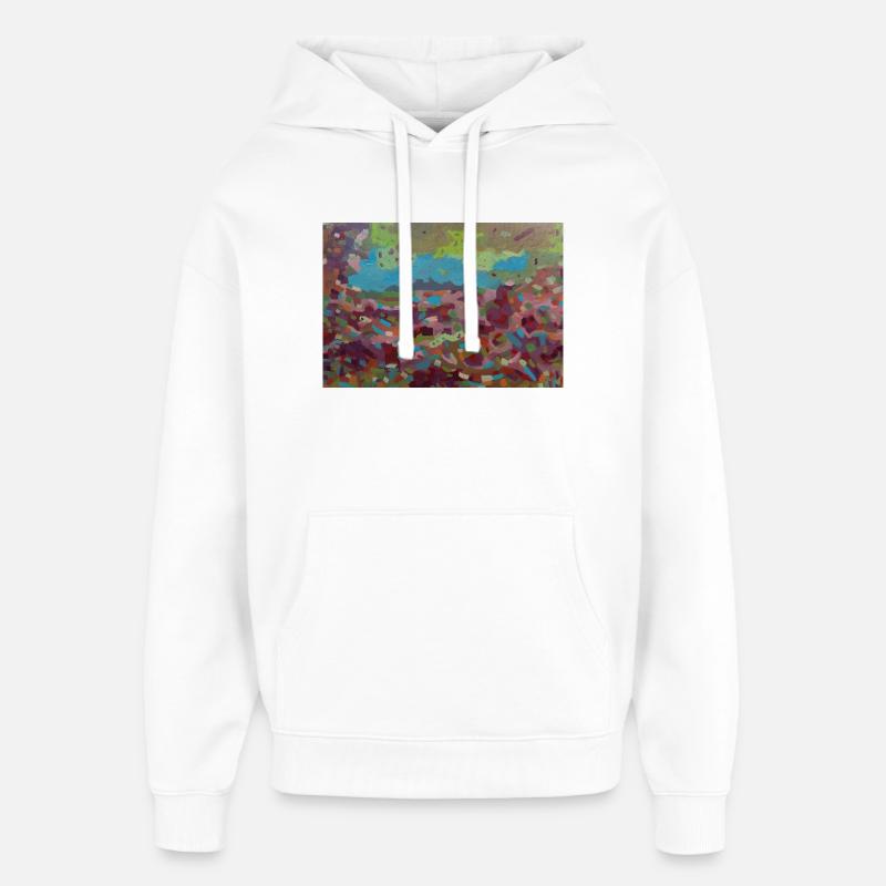 Chaos de vitraux de couleurs - Sweat à capuche unisexe Stanley/Stella Oversized - blanc
