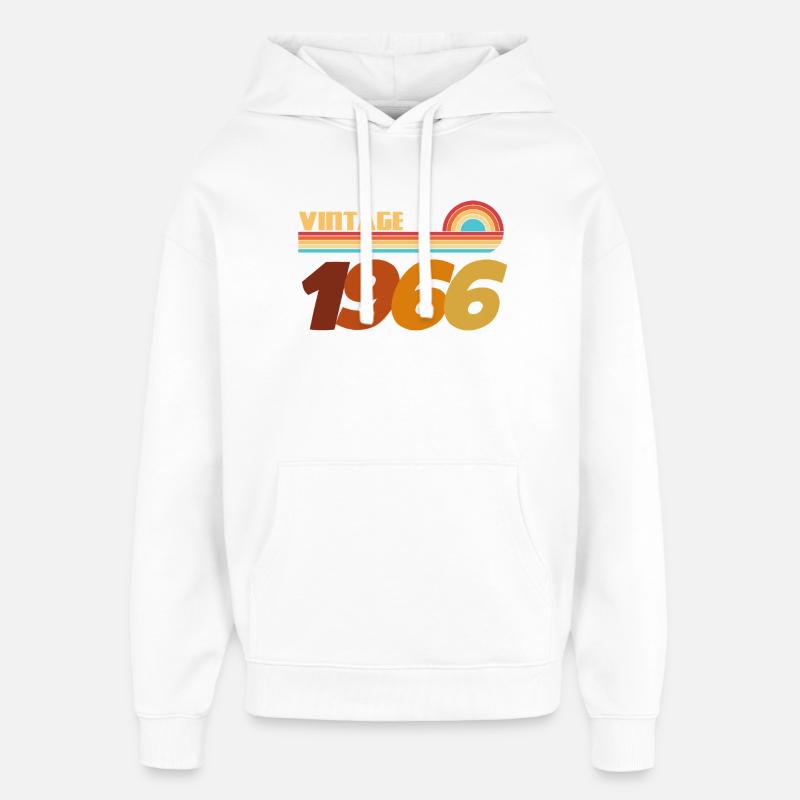T-Shirt 60 Ans 1966 Rock Style - Sweat à capuche unisexe Stanley/Stella Oversized - blanc