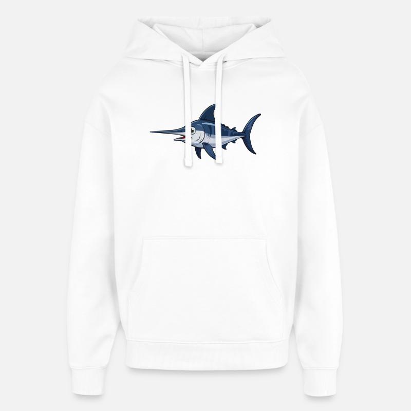Marlin in Blue – Vector - Oversized Unisex Hoodie by Stanley/Stella - white