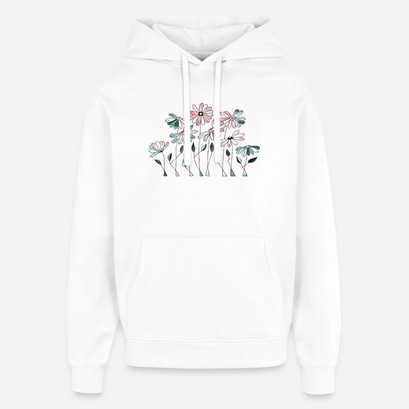 Fleur - Sweat à capuche unisexe Stanley/Stella Oversized - blanc