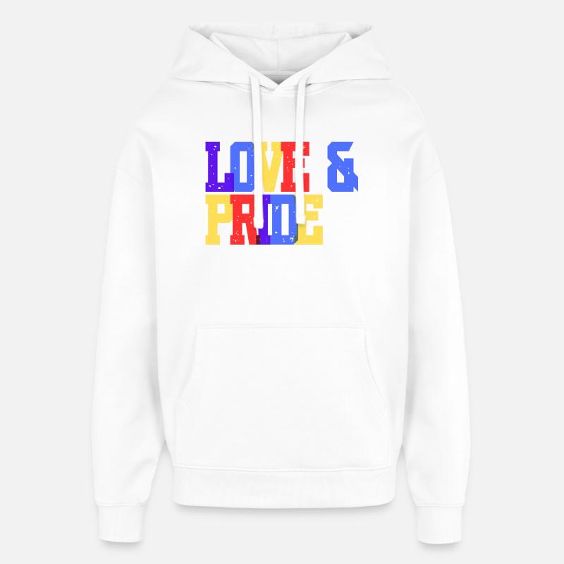 Liebe und Pride Regenbogen - Oversized Unisex Hoodie von Stanley/Stella - Weiß