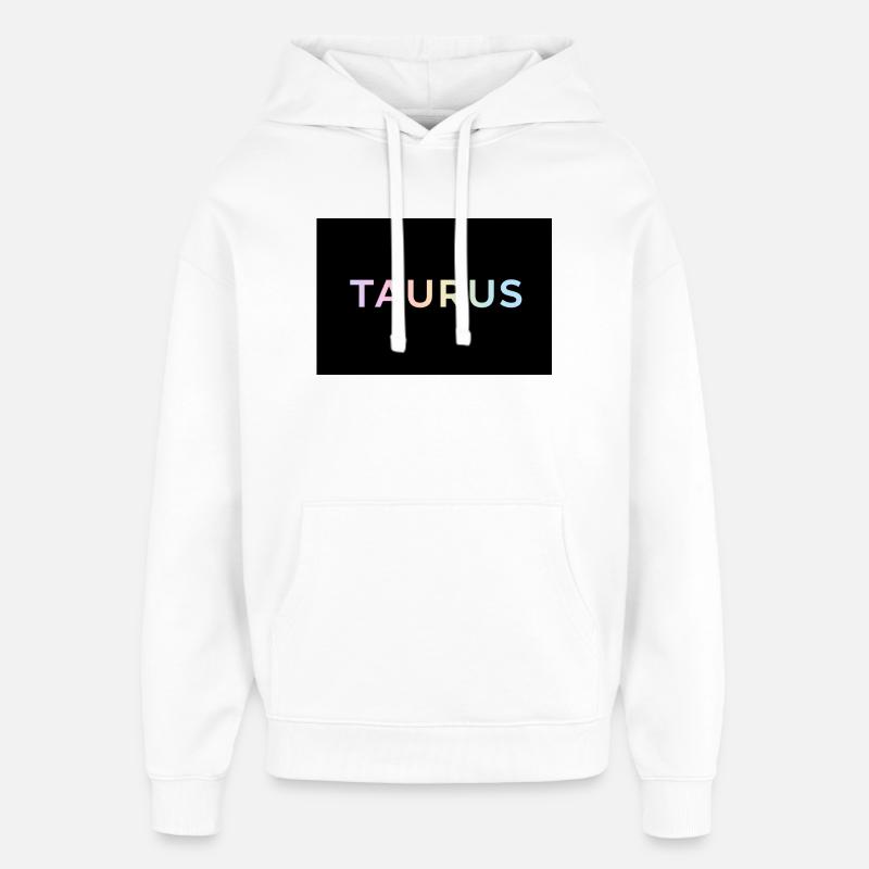 Taurus Gradient Typography - Oversized Unisex Hoodie by Stanley/Stella - white