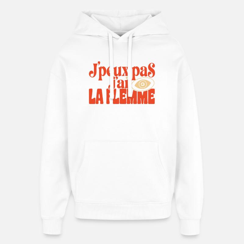 Flemme Pop Œil Retro - Sweat à capuche unisexe Stanley/Stella Oversized - blanc