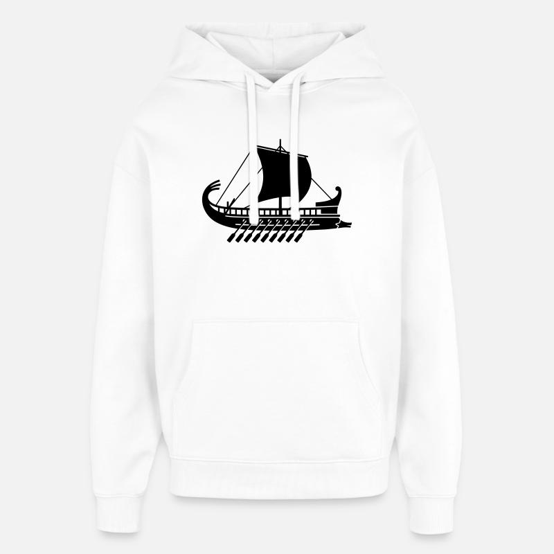 Griechisches Kriegsschiff - Oversized Unisex Hoodie von Stanley/Stella - Weiß