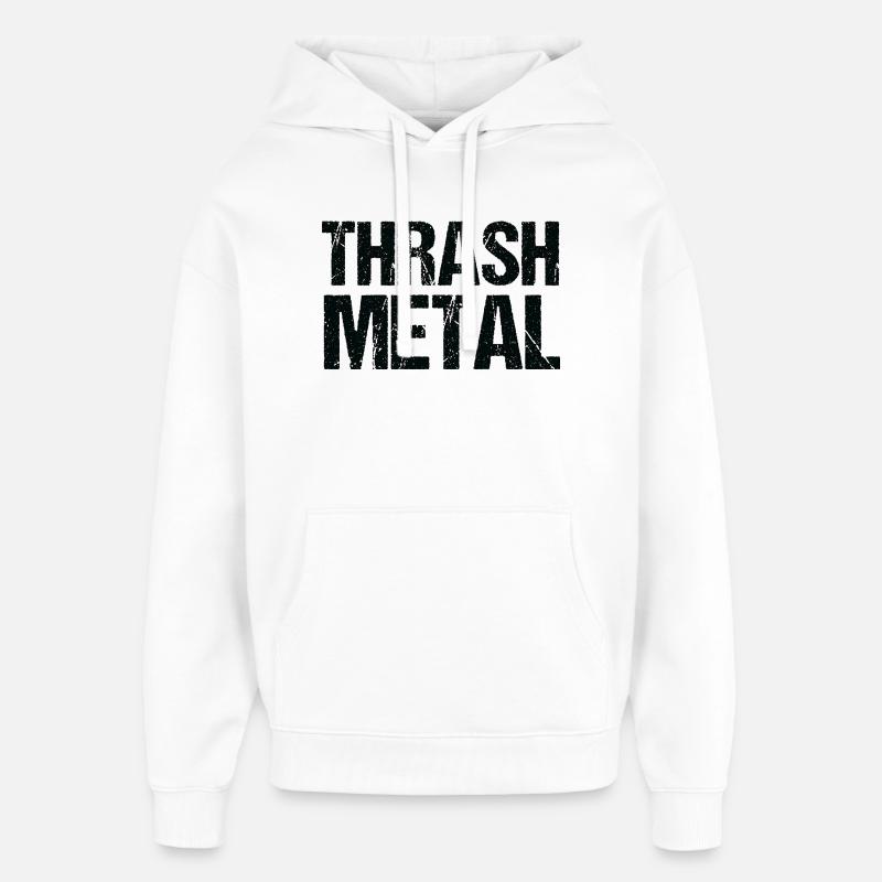 Thrash Metal Bold Typography - Oversized Unisex Hoodie by Stanley/Stella - white