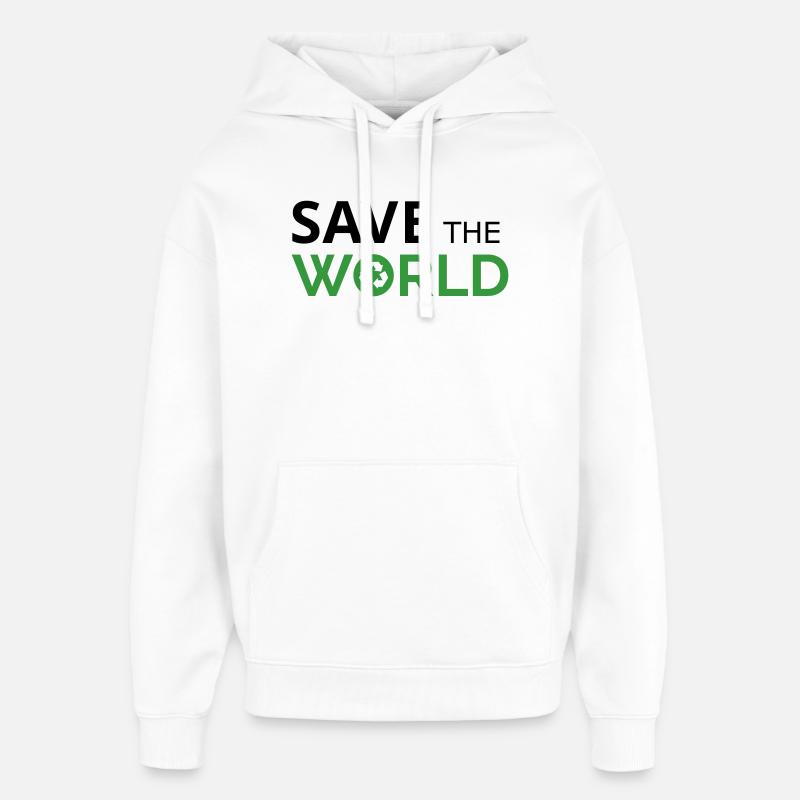 Save the world - Oversized Unisex Hoodie by Stanley/Stella - white