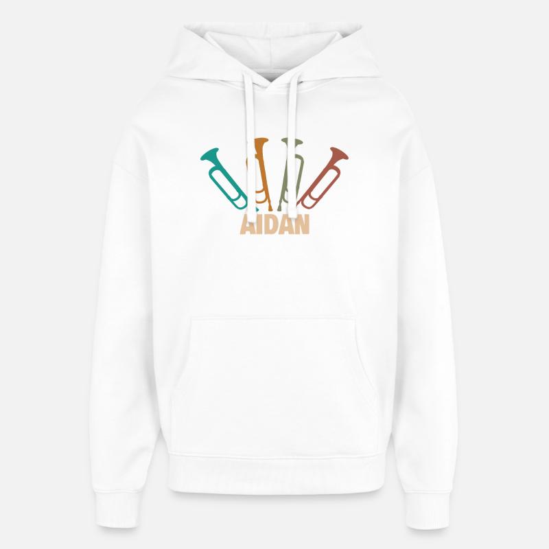 Trompettiste Aidan - Sweat à capuche unisexe Stanley/Stella Oversized - blanc