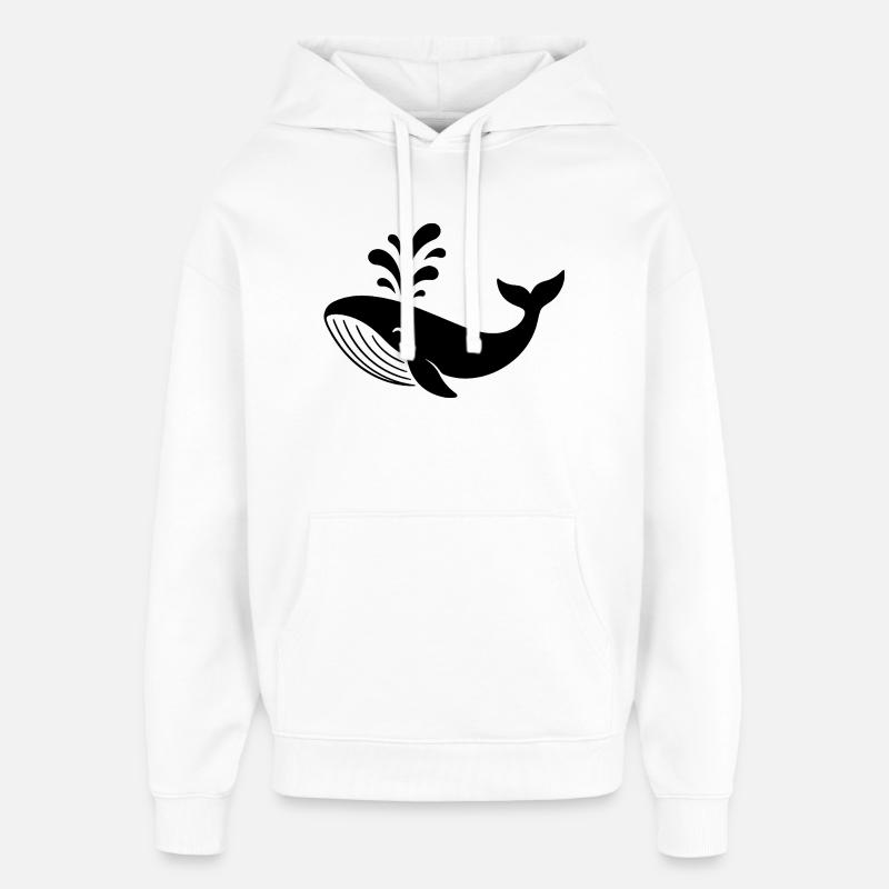 baleine - Sweat à capuche unisexe Stanley/Stella Oversized - blanc