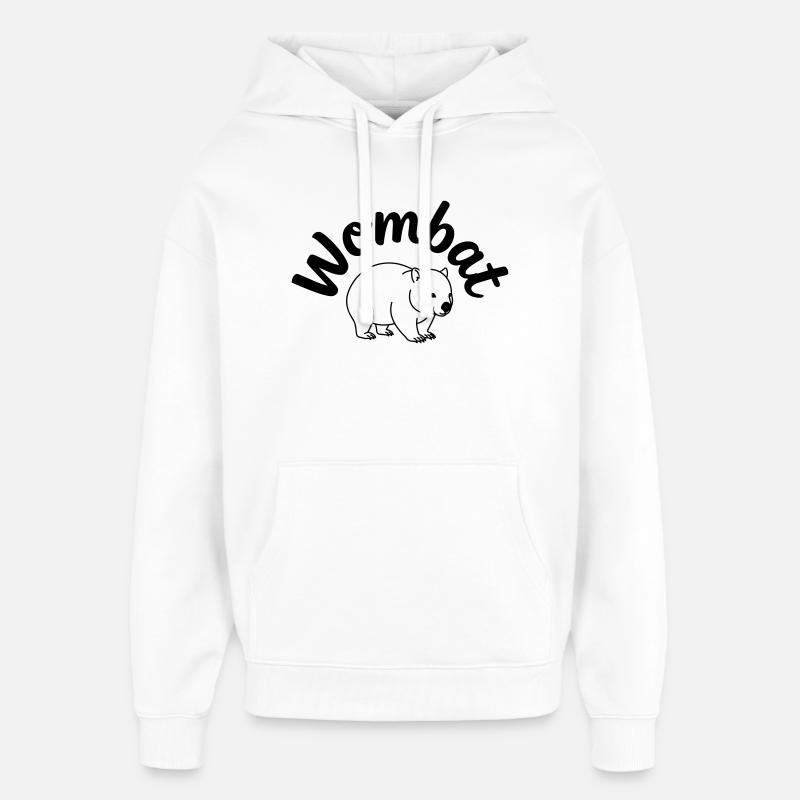 Wombat - Oversized Unisex Hoodie von Stanley/Stella - Weiß