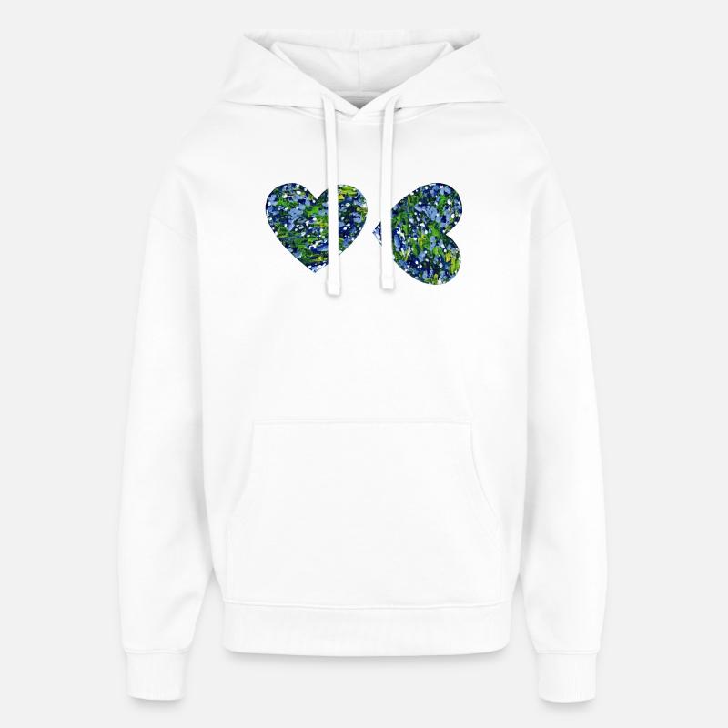 2 Art de cœur - Sweat à capuche unisexe Stanley/Stella Oversized - blanc
