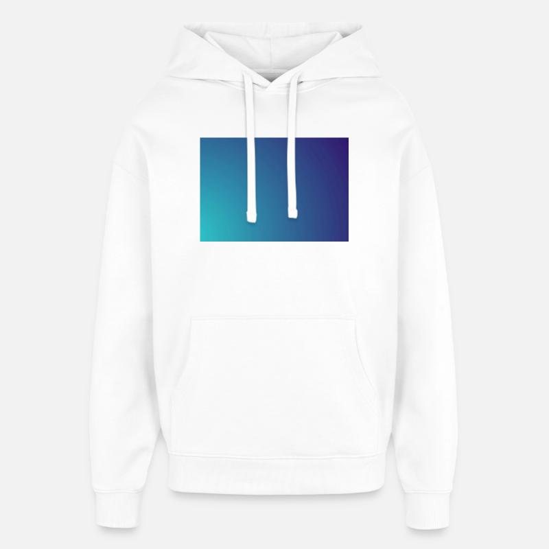 Kreisender Cyan-Violett Gradient - Oversized Unisex Hoodie von Stanley/Stella - Weiß