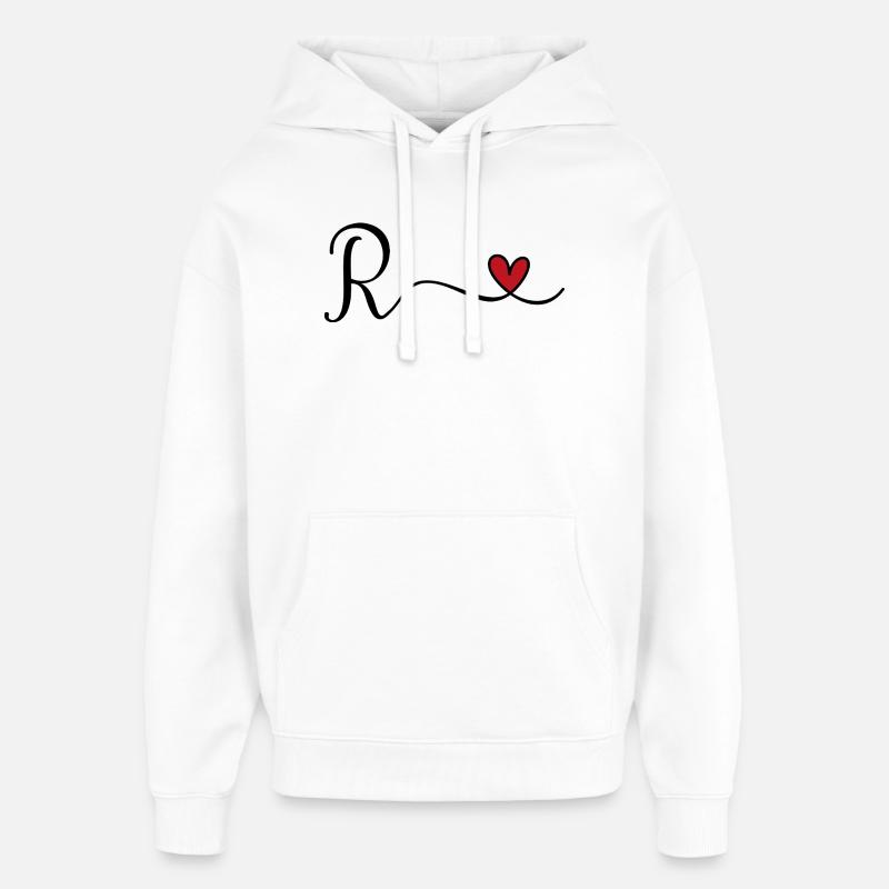 Monogramme de la lettre R - Sweat à capuche unisexe Stanley/Stella Oversized - blanc