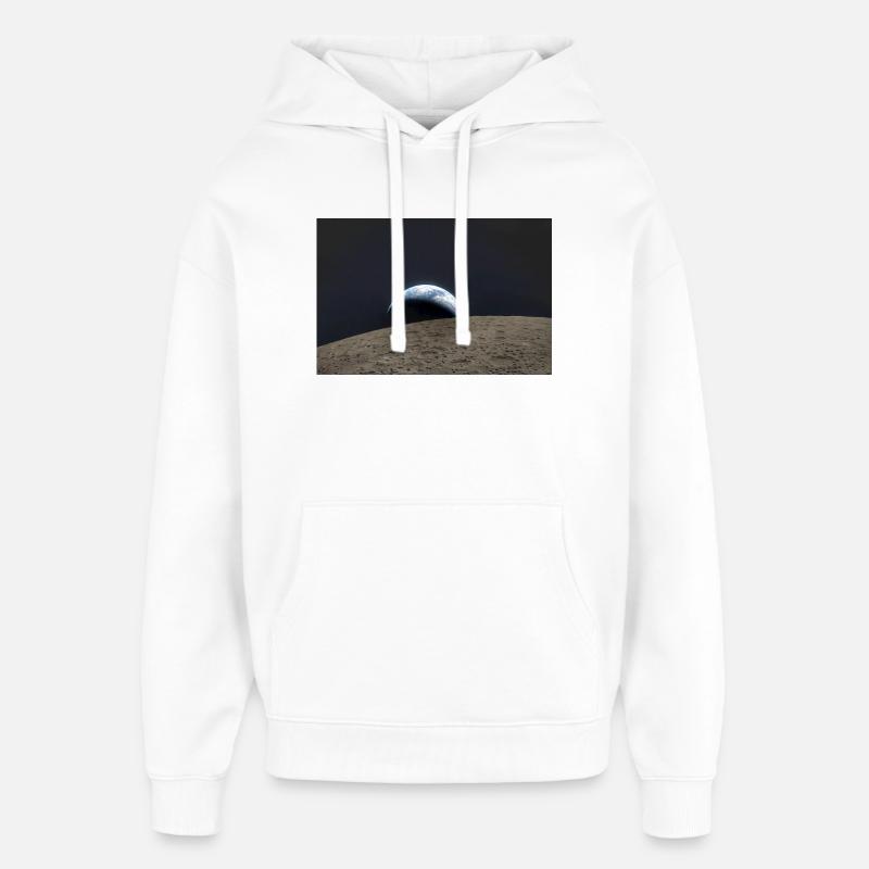 Terre sur la surface lunaire - Sweat à capuche unisexe Stanley/Stella Oversized - blanc