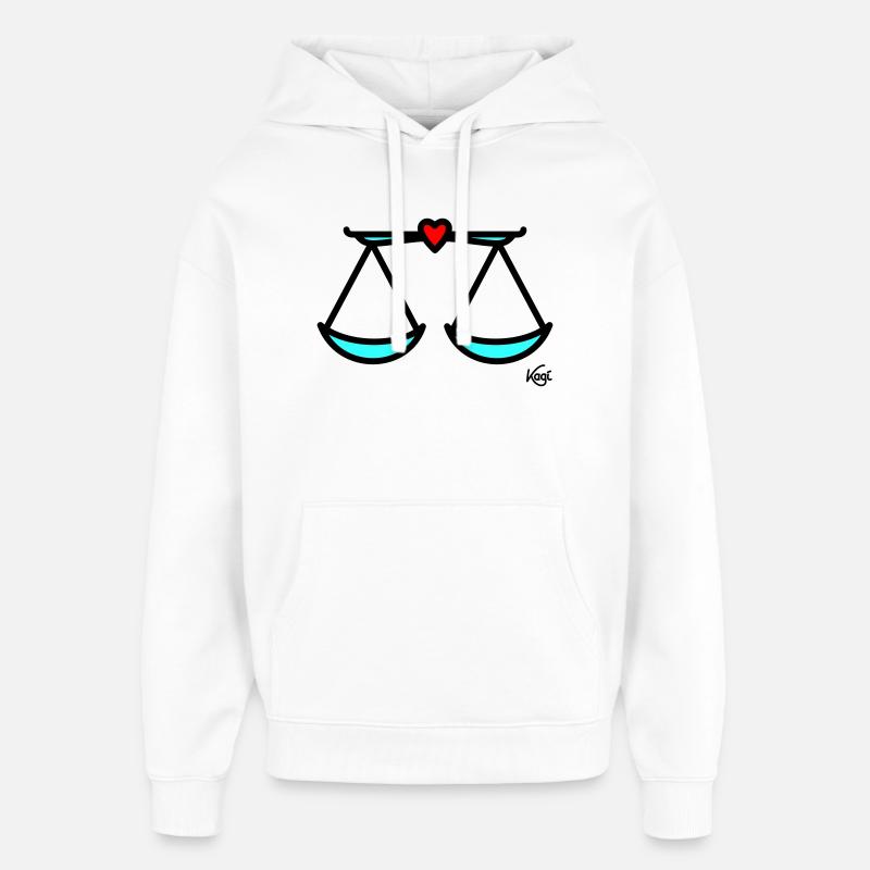 Waage groß - Oversized Unisex Hoodie von Stanley/Stella - Weiß
