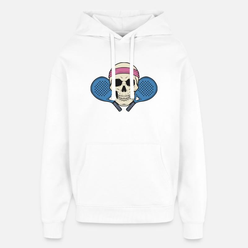 Crâne de Padel - Sweat à capuche unisexe Stanley/Stella Oversized - blanc