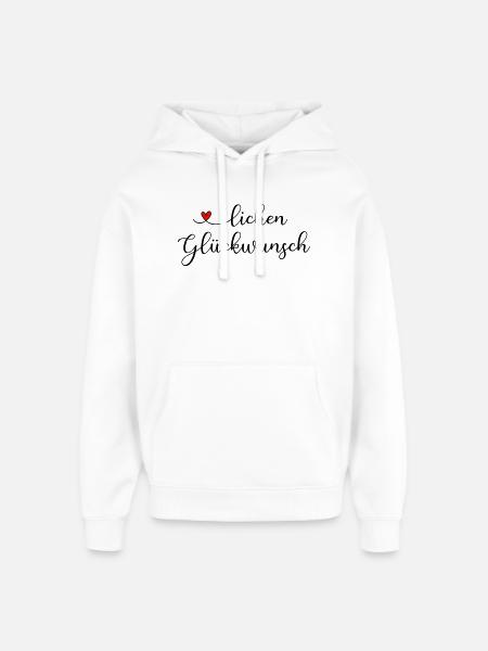 herzlichen Glückwunsch - Oversized Unisex Hoodie von Stanley/Stella - Weiß