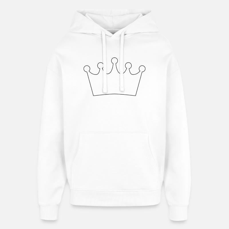 Contour de la couronne - Sweat à capuche unisexe Stanley/Stella Oversized - blanc