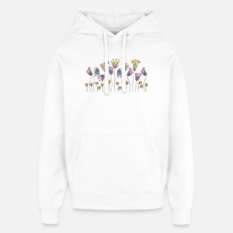 Fleur - Sweat à capuche unisexe Stanley/Stella Oversized - blanc
