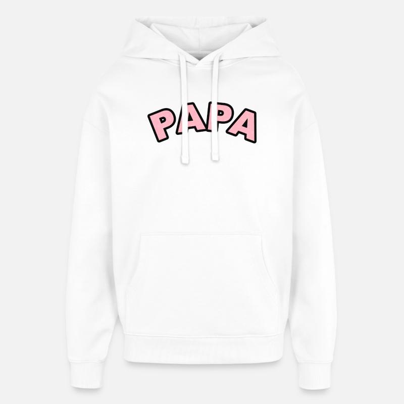 Imprimé de Cœurs de Papa - Sweat à capuche unisexe Stanley/Stella Oversized - blanc