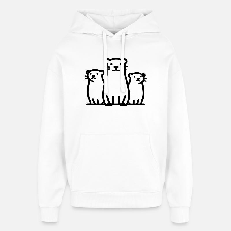 loutre - Sweat à capuche unisexe Stanley/Stella Oversized - blanc