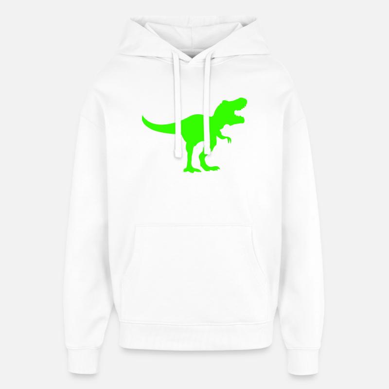 Silhouette de Dino Rex Vert - Sweat à capuche unisexe Stanley/Stella Oversized - blanc