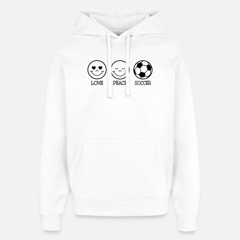 Love Peace Soccer - Sweat à capuche unisexe Stanley/Stella Oversized - blanc
