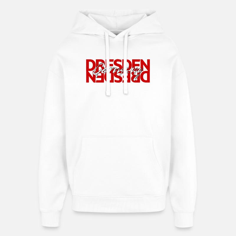 Dresde, Allemagne - Sweat à capuche unisexe Stanley/Stella Oversized - blanc