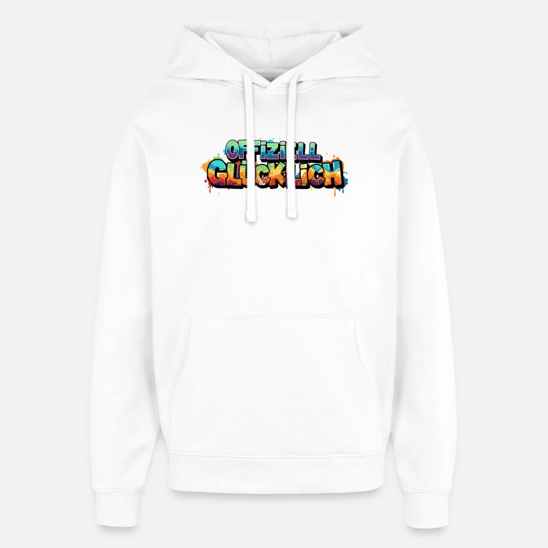 Offiziell Glücklich Version 2 - Oversized Unisex Hoodie von Stanley/Stella - Weiß