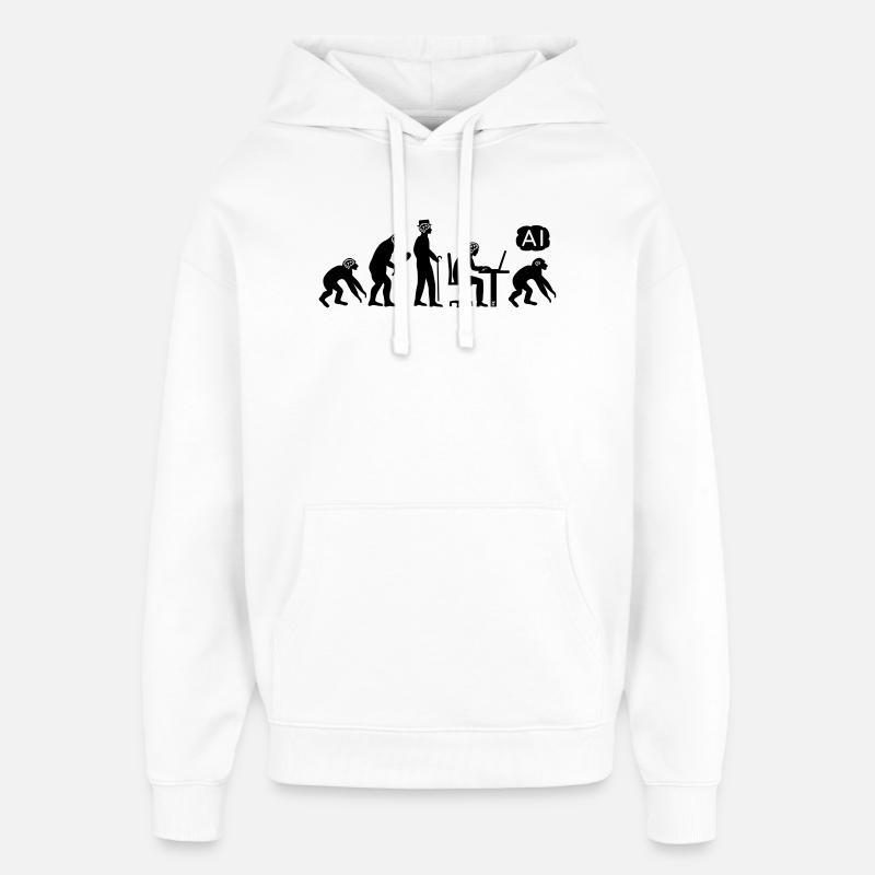 AI-volution - Oversized Unisex Hoodie von Stanley/Stella - Weiß