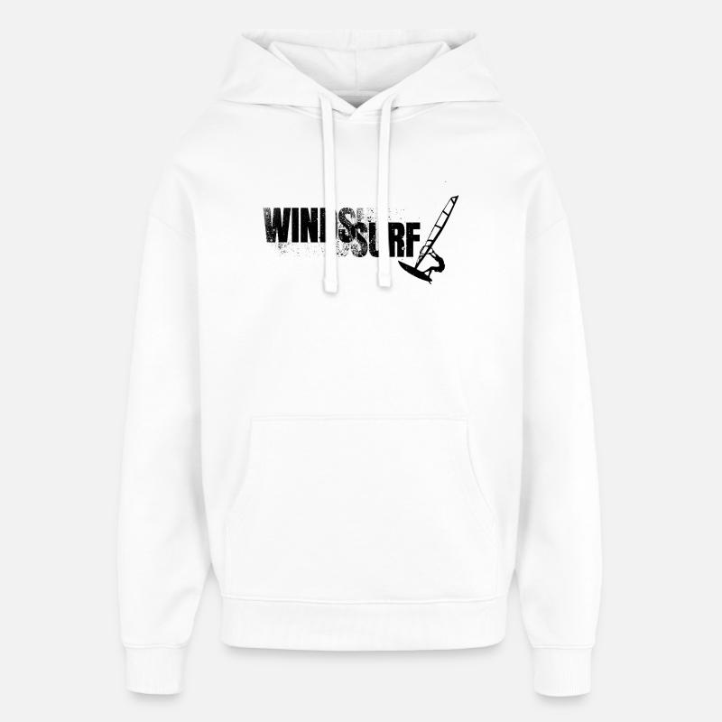 Windsurfer avec lettres - Sweat à capuche unisexe Stanley/Stella Oversized - blanc
