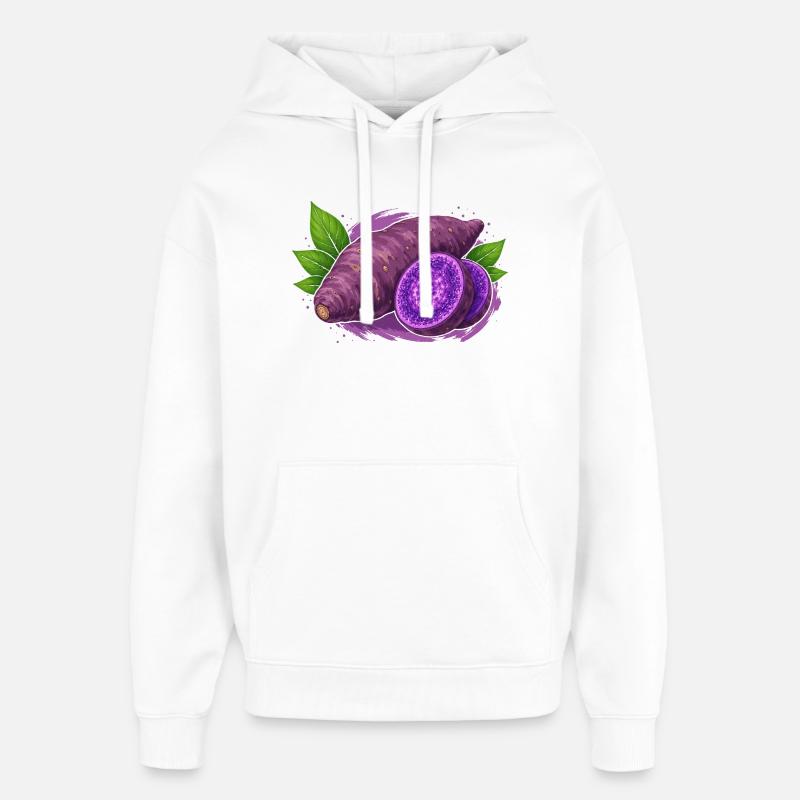 Design alimentaire Ube Yam - Sweat à capuche unisexe Stanley/Stella Oversized - blanc