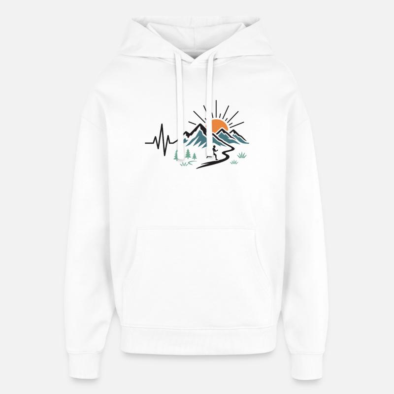 Course sur sentier - Sweat à capuche unisexe Stanley/Stella Oversized - blanc