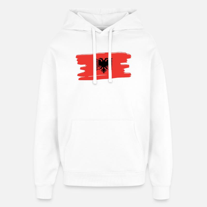 Albanais drapeau albanais, drapeau - Sweat à capuche unisexe Stanley/Stella Oversized - blanc