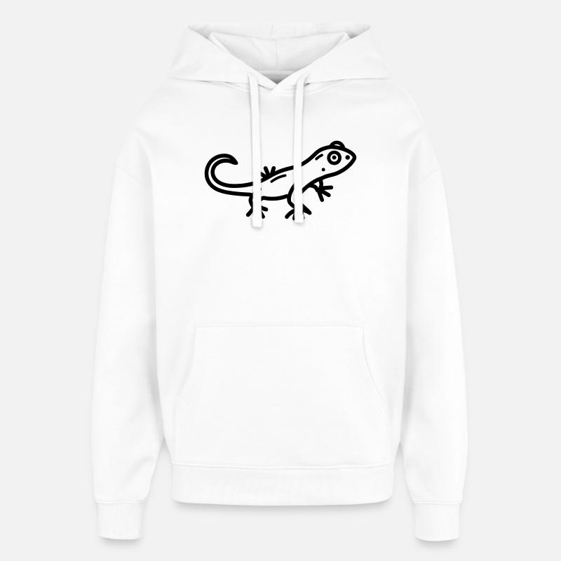 Eidechse - Oversized Unisex Hoodie von Stanley/Stella - Weiß