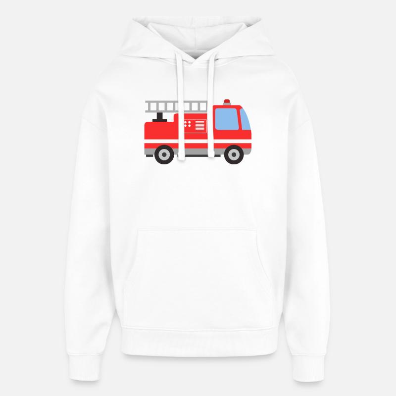 Camion de pompiers - Sweat à capuche unisexe Stanley/Stella Oversized - blanc