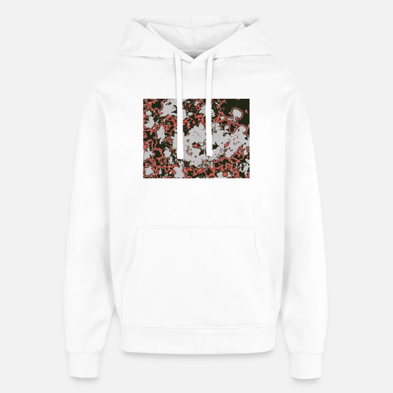Red Nebula Abstract Pattern - Oversized Unisex Hoodie by Stanley/Stella - white
