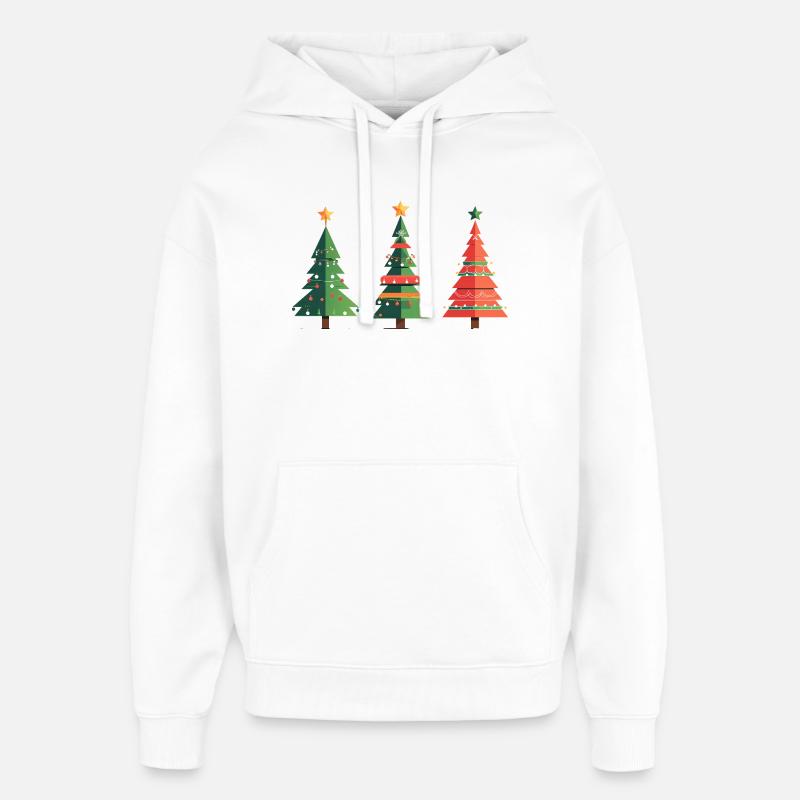 Triple Christmas Tree Pattern - Oversized Unisex Hoodie by Stanley/Stella - white