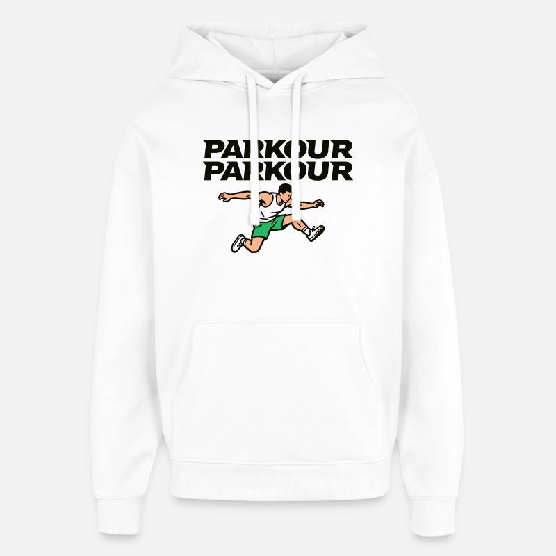 Parkour Freerunning - Sweat à capuche unisexe Stanley/Stella Oversized - blanc