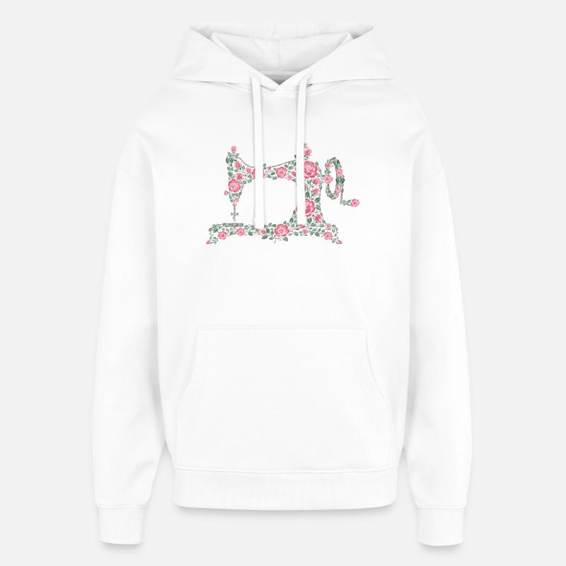 sewing machine - Oversized Unisex Hoodie by Stanley/Stella - white
