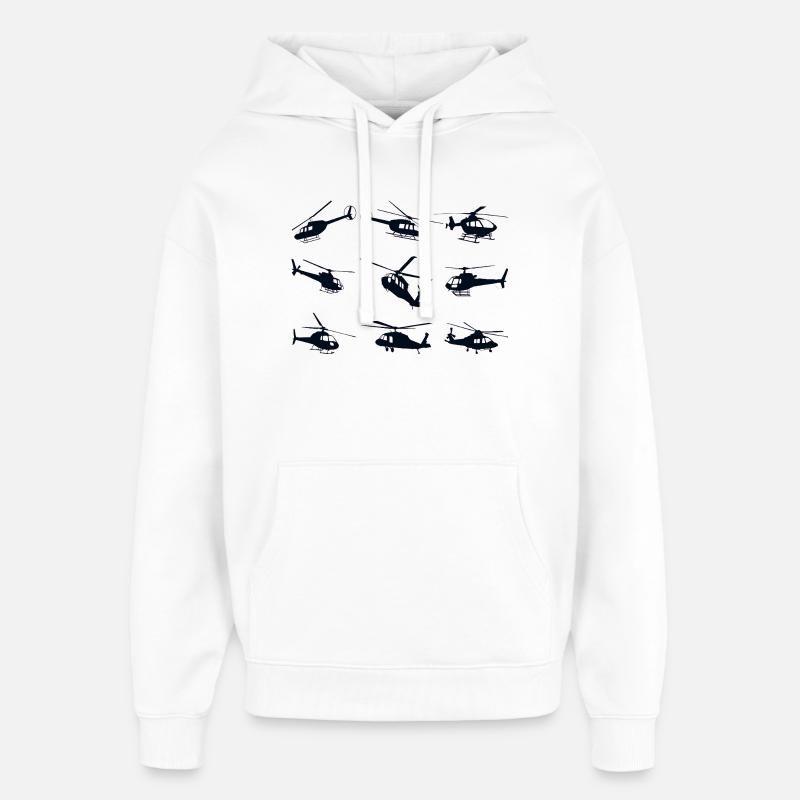 Hubschrauber Helikopeter - Oversized Unisex Hoodie von Stanley/Stella - Weiß