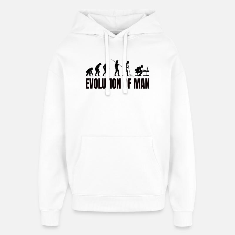 Programmeur Computer Freak Evolution - Sweat à capuche unisexe Stanley/Stella Oversized - blanc
