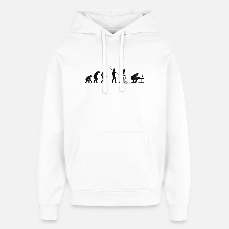 Programmer Computer Freak Evolution - Oversized Unisex Hoodie by Stanley/Stella - white